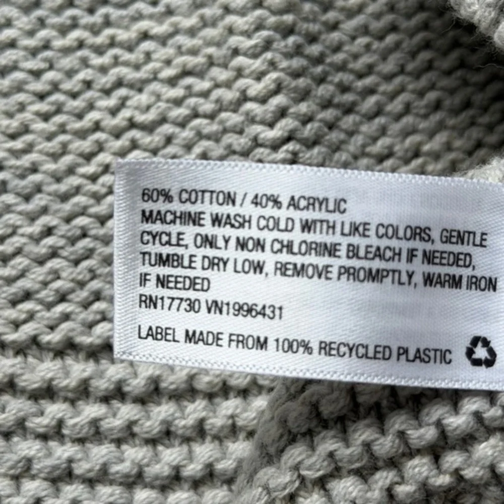 Gray Waffle Chunky Knit Raglan Crewneck Sweater L Casual Cabincore Cozy Outdoor‎